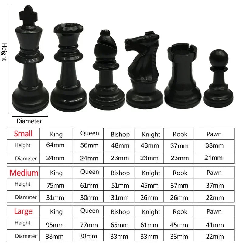 32 Chess Pieces High Quality Chess Game King 64mm, 77mm, OR 97mm Chess Set