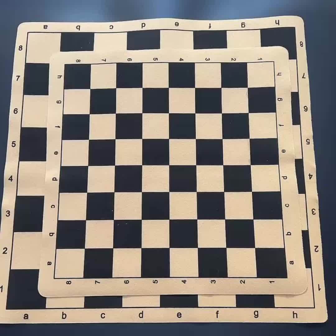 Portable Folding Faux Leather Chess Board - 34cm/13.39inch and 43cm/16.93inch - Perfect for Individual Play and Travel