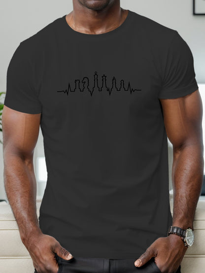 Chess Graphic Print Men's Short Sleeve T-shirt