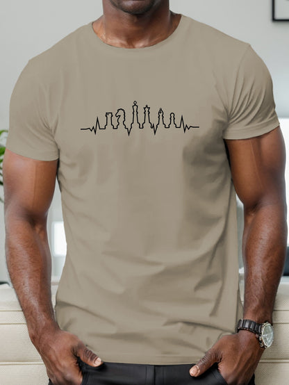 Chess Graphic Print Men's Short Sleeve T-shirt