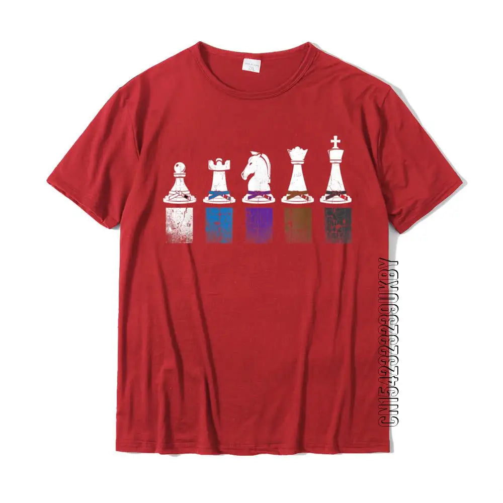 Jiu Jitsu Belt Rank Chess Vintage BJJ T-Shirt Party Top T-Shirts For Men Cotton Tops Tees Casual On Sale