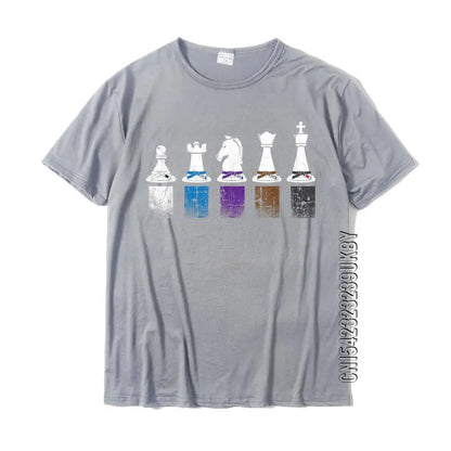 Jiu Jitsu Belt Rank Chess Vintage BJJ T-Shirt Party Top T-Shirts For Men Cotton Tops Tees Casual On Sale