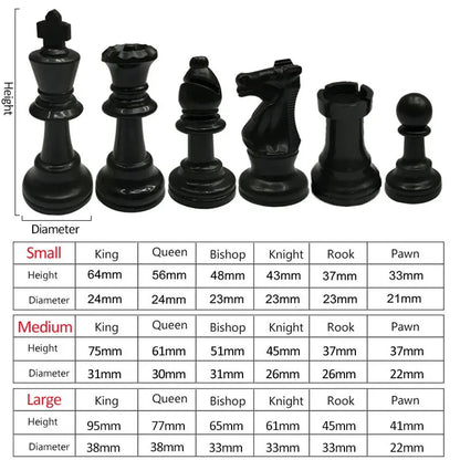 32 Chess Pieces High Quality Chess Game King 64mm, 77mm, OR 97mm Chess Set