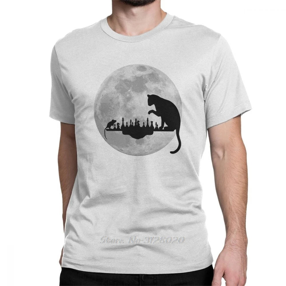 A Game Of Chess T Shirt Men Cotton Vintage T-Shirts Crewneck King Queen Tees Short Sleeve Clothes Classic