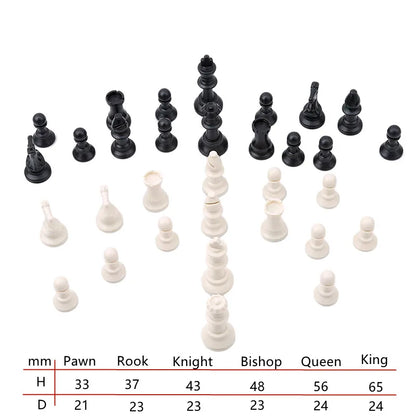 32 Chess Pieces Wooden/Plastic Complete Chessmen WITH BOARD OPTION International Chess Game Entertainment Accessories