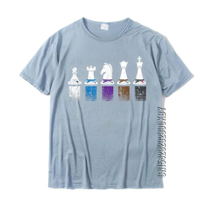 Jiu Jitsu Belt Rank Chess Vintage BJJ T-Shirt Party Top T-Shirts For Men Cotton Tops Tees Casual On Sale