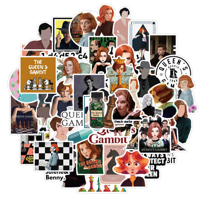 10/50pcs Queen's Gambit Chess Stickers