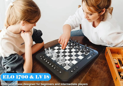 P6 Electronic Chess, Computer Chess Board, Electronic Chess Board Chess Computer Talking Smart Chess Board Electronic Chess Set Magnetic Chess Game with LED for Kids & Adults Learn Chess