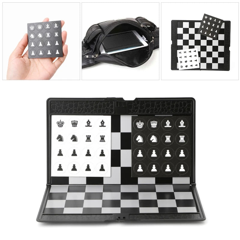 Pocket Folding International Chess Set Board Checkers