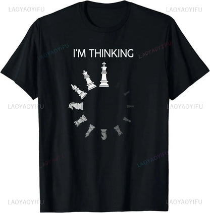 I AM THINKING Chess Pieces I'm Thinking Chess Player Lover T-Shirt