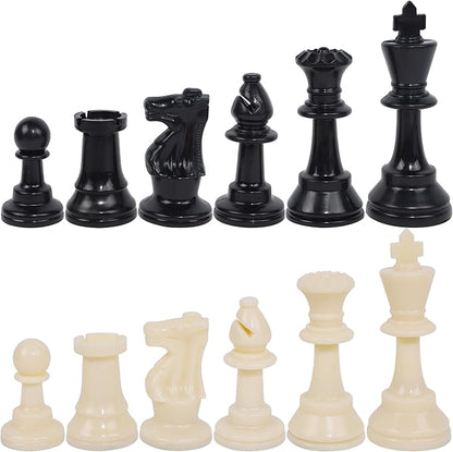 Premium 32-Piece Plastic Chess Set, Durable Standard Tournament Chess Pieces