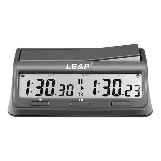 Digital Chess Clock Timer, LEAP Chess Timer for Board Games, Professional Chess Timer with Bonus Delay Count Down Up Function