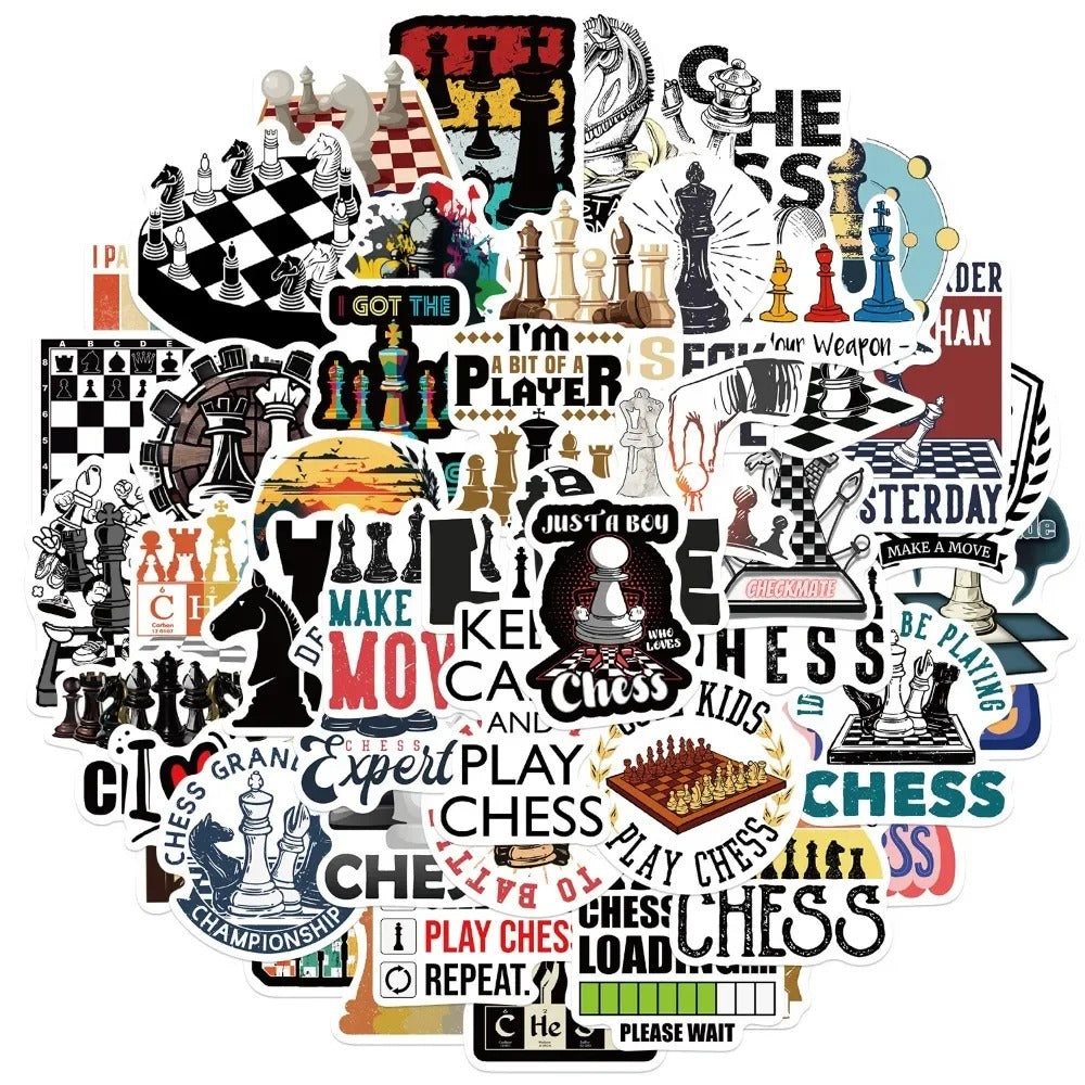 50pcs Chess Game Vinyl Stickers
