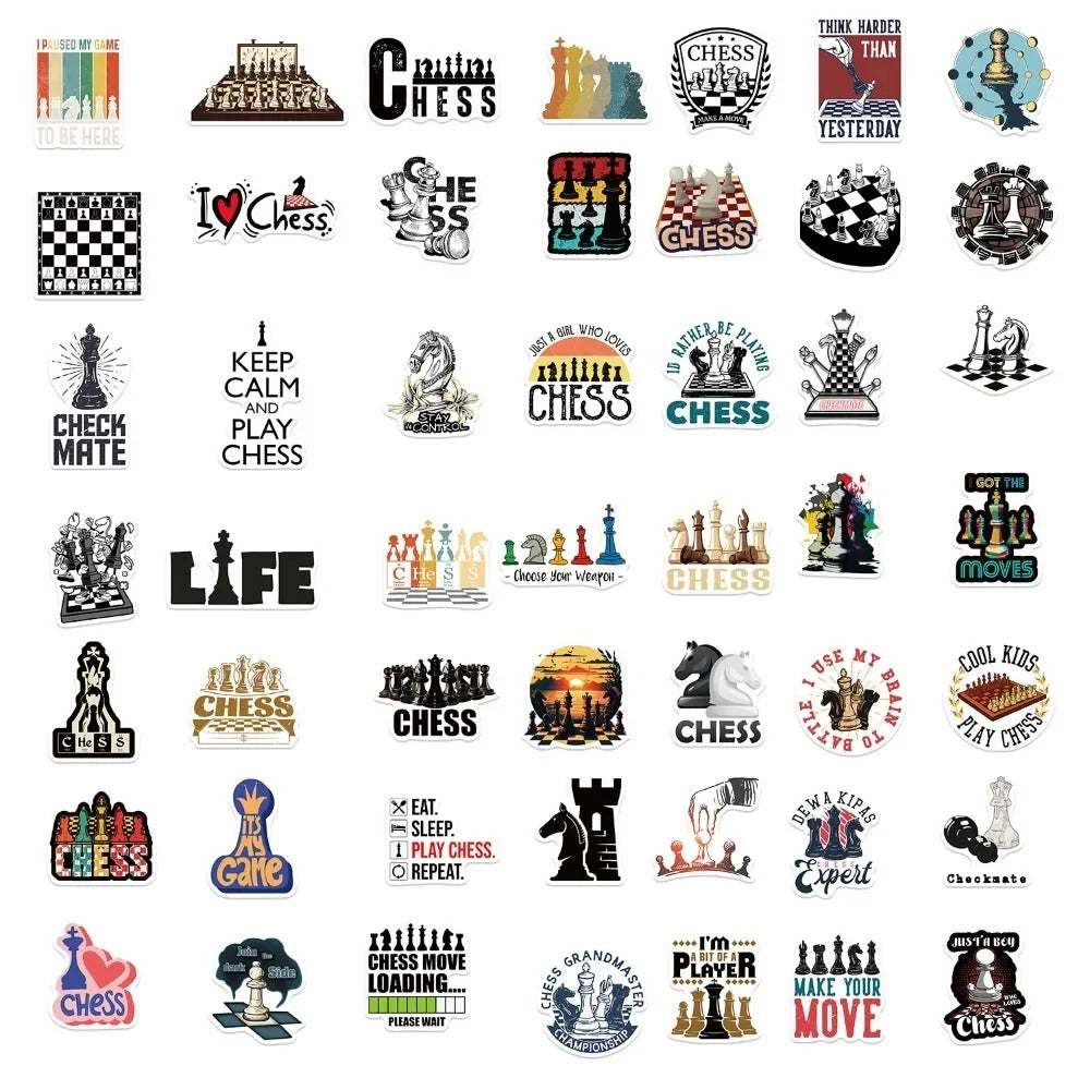 50pcs Chess Game Vinyl Stickers